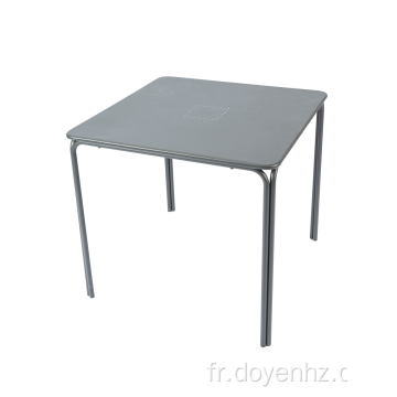 Table dépliable carrée en métal de 80 cm avec plateau à motifs
